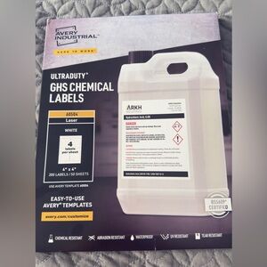 Avery UltraDuty GHS Chemical Labels for Laser Printers, Waterproof, UV Resistant
